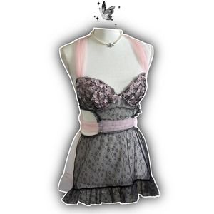 Victorias secret babydoll pink black